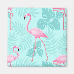Vintag Flamingo Light Blue Magnet