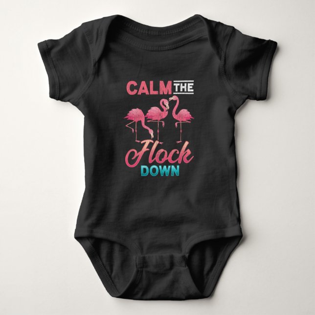 Vintag Flamingo Sarcastic Unangemessenes Sprichwor Baby Strampler (Vorderseite)