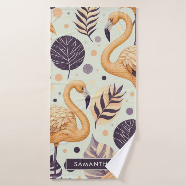 Vintag Flamingo Seamless Badehandtuch (Badehandtuch)