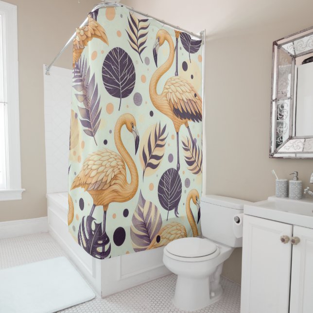 Vintag Flamingo Seamless Duschvorhang (Beispiel)