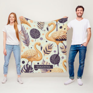 Vintag Flamingo Seamless Fleecedecke