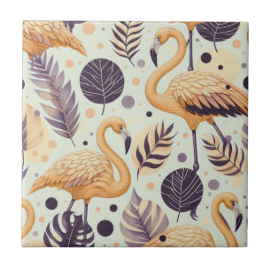 Vintag Flamingo Seamless Fliese