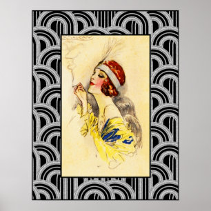 Vintag Flapper Art Deco Poster. Poster