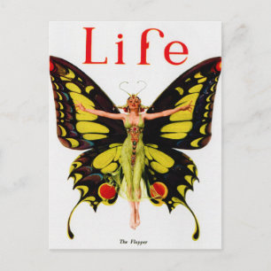 Vintag Flapper Life Magazine Postkarte