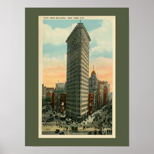 Vintag Flatiron Gebäude New York City Poster (Vorne)