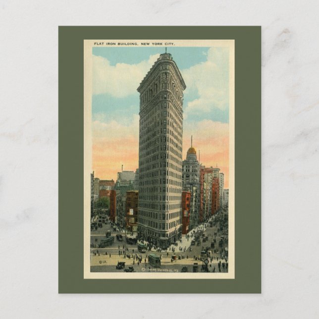 Vintag Flatiron Gebäude New York City Postkarte (Vorderseite)