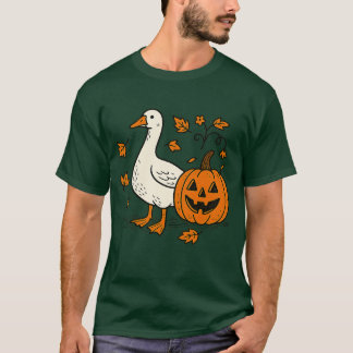 Vintag Floral Boho Albern Goose Pumpkin Niedlich H T-Shirt