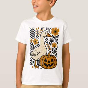 Vintag Floral Boho Albern Goose Pumpkin Niedlich H T-Shirt