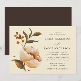 Vintag Floral Bouquet Wedding Einladung