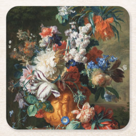 Vintag Floral Jan van Huysum Bouquet von Blume Rechteckiger Pappuntersetzer