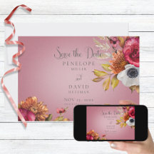 Vintag Floral Jewel Fuchsia Wedding