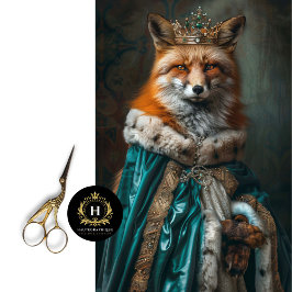 Vintag Floral King Fox Decoupage Seidenpapier