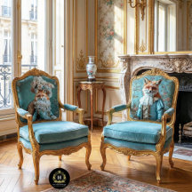 Vintag Floral King Louis Fox Decoupage