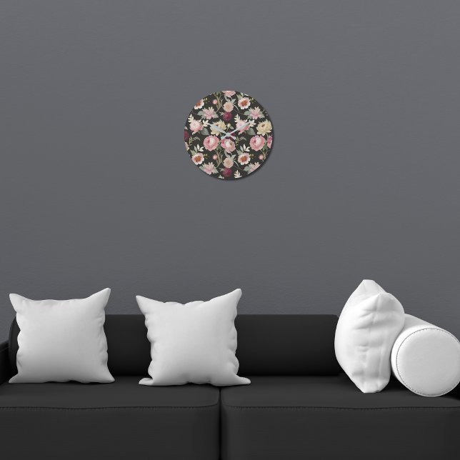 Vintag Floral Mary Delany Inspiriert Große Wanduhr (Von Creator hochgeladen)