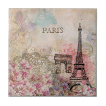 Vintag Floral Paris Eiffelturm Ephemera