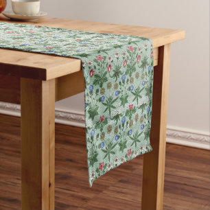 Vintag Floral Pink Blue William Morris Daisy Mittelgroßer Tischläufer