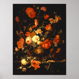 Vintag Floral Still Life - Abraham Mignon Poster