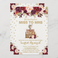 Vintag Floral Travel Miss an Mrs. Marsala Gold