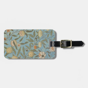 Vintag Floral William Morris Frucht Blauer Blume Gepäckanhänger