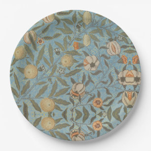 Vintag Floral William Morris Frucht Blauer Blume Pappteller
