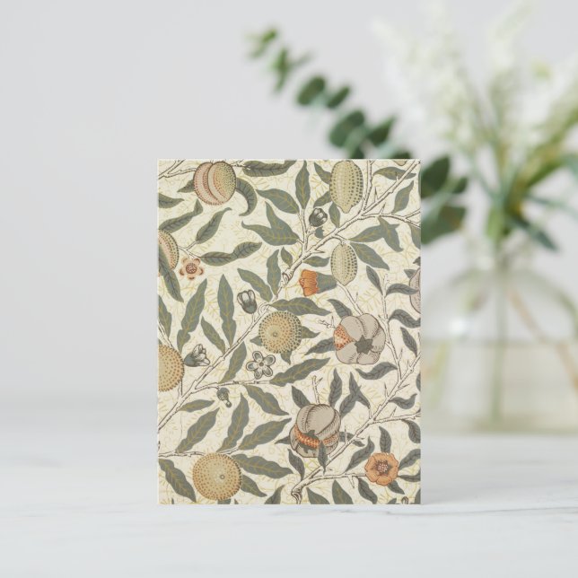 Vintag Floral William Morris Fruit Postkarte (Stehend Vorderseite)