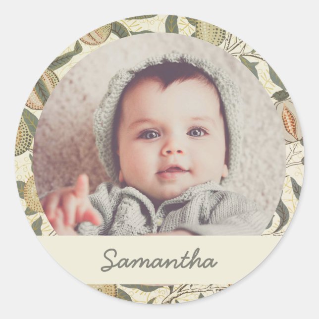 Vintag Floral William Morris Runder Aufkleber (Vorderseite)