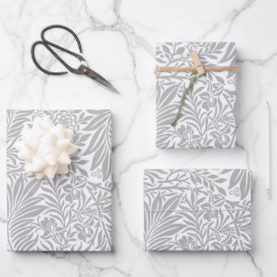 Vintag Floral William Morris Willow Bough Gray Geschenkpapier Set