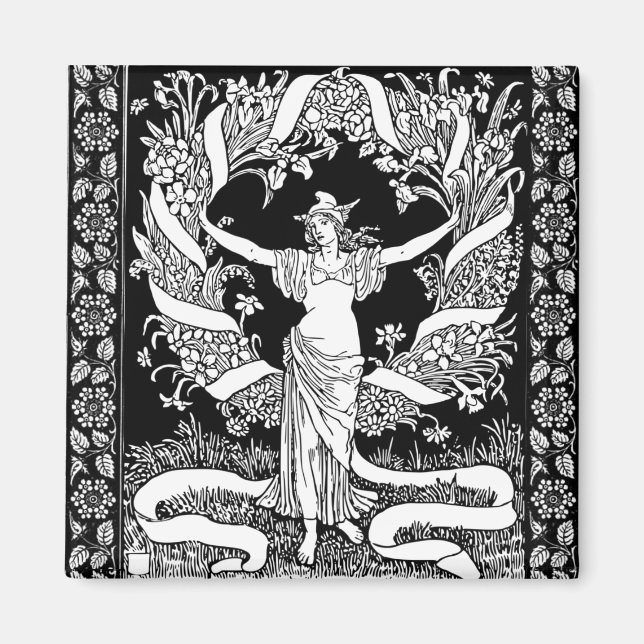 Vintag Floral Wreath Magnet (Vorne)