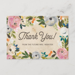 Vintag Florals   Brautparty Flat Vielen Dank Dankeskarte