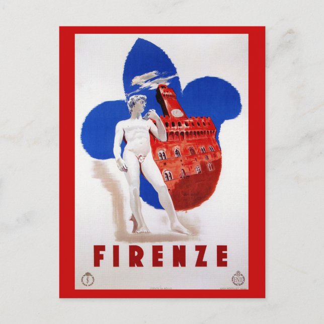 Vintag Florenz 1930 Postkarte (Vorderseite)