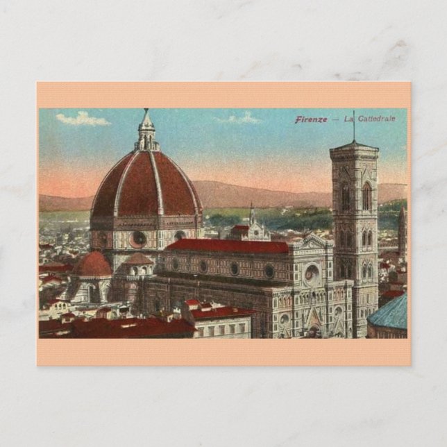 Vintag Florenz Italien Kathedrale Postkarte (Vorderseite)