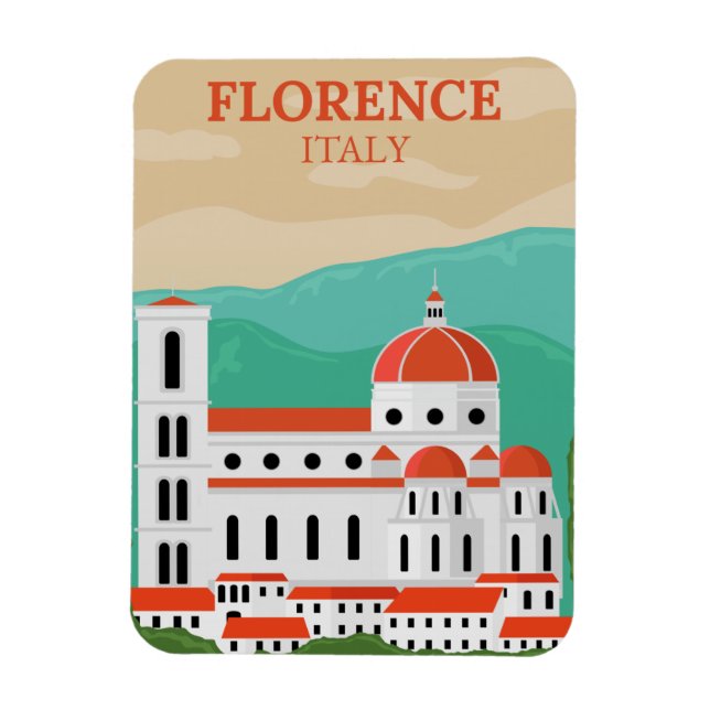 Vintag Florenz Italien Reisen Souvenir Magnet (Vertikal)