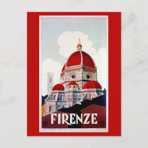 Vintag Florenz Italienisches Reiseplakat Postkarte