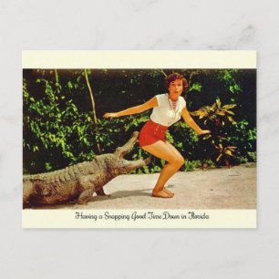 Vintag Florida Alligator Postkarte