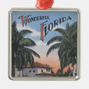 Vintag Florida Broschüre Ornament Aus Metall