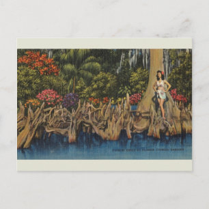 Vintag Florida Cypress Gardens Postkarte