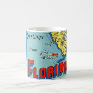 Vintag Florida Greetings Florida Tasse