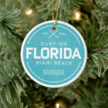 Vintag Florida Miami Beach Surfing Souvenir Retro Keramik Ornament<br><div class="desc">Dieses Vintage Surfflorida fl miami Beach Retro 80er Souvenir Design ist ein großartiges Florida Geschenk für Miami Einheimische, Einwohner und Reisende oder Touristen, die Lieben ihren Urlaub in Destin, Tampa Bucht, Klarwasser Strand, Schlüssel West und Nacken Strand, Planen Sie einen Sommer oder Frühling Urlaub in Florida und entdecken Sie Jacksonville,...</div>