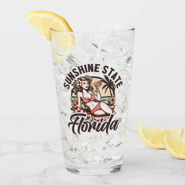 Vintag Florida Pinup Glas (Vorderseite Ice)