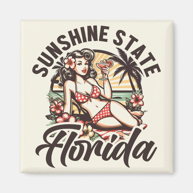 Vintag Florida Pinup Magnet (Vorne)