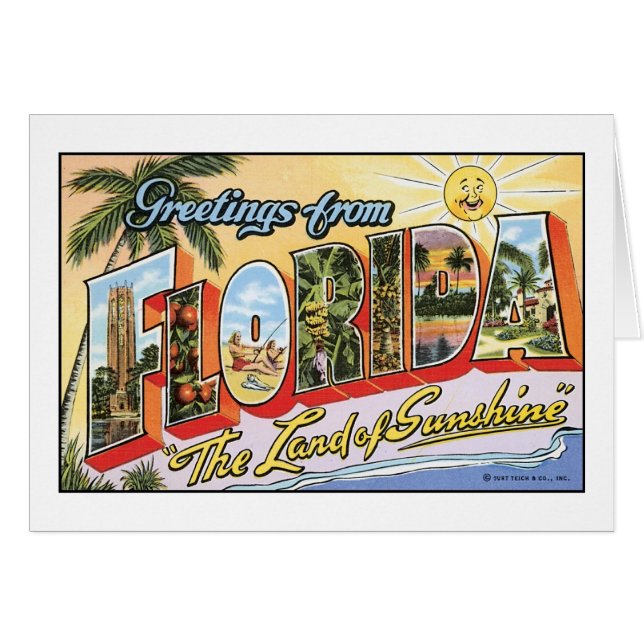 Vintag Florida Postkarte (Vorderseite (Horizontal))
