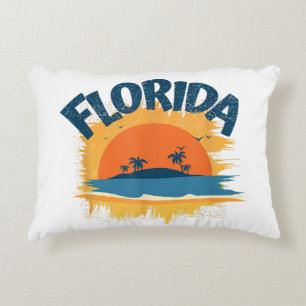 Vintag Florida Retro T-Shirt Design Sonnenschein Dekokissen