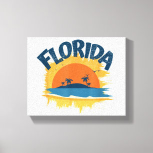 Vintag Florida Retro T-Shirt Design Sonnenschein Leinwanddruck