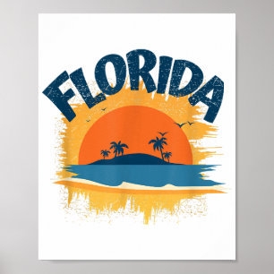 Vintag Florida Retro T-Shirt Design Sonnenschein Poster