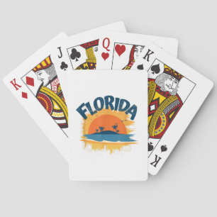 Vintag Florida Retro T-Shirt Design Sonnenschein Spielkarten