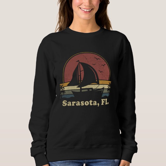 Vintag Florida Sarasota Segelboot Sweatshirt (Vorderseite)