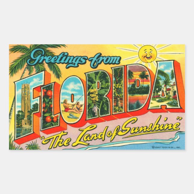 Vintag Florida Sticker (Vorderseite)