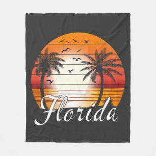 Vintag Florida USA Palm Trees Summer Beach Fleecedecke