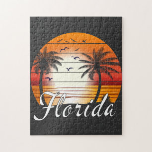 Vintag Florida USA Palm Trees Summer Beach Puzzle