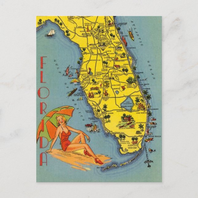 Vintag Florida, USA - Postkarte (Vorderseite)